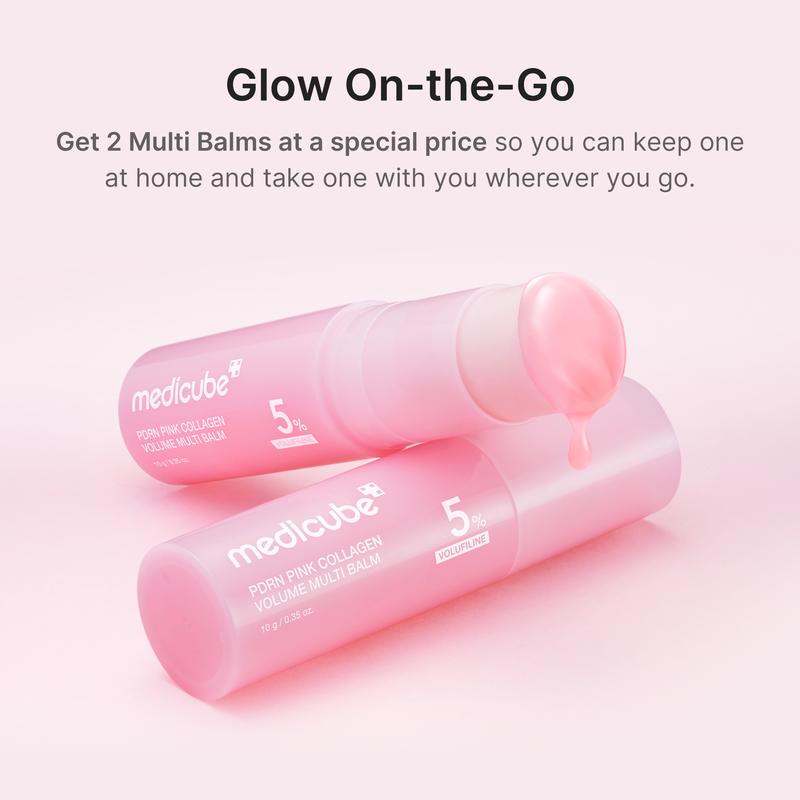 PDRN Pink Collagen Volume Balm | All-In-One Anti-Aging Stick for Face & Lips | Korean Skincare