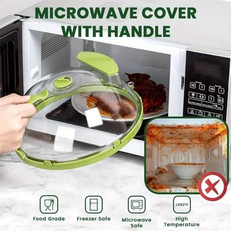 Microwave Splatter Cover with Built-In Water Steamer