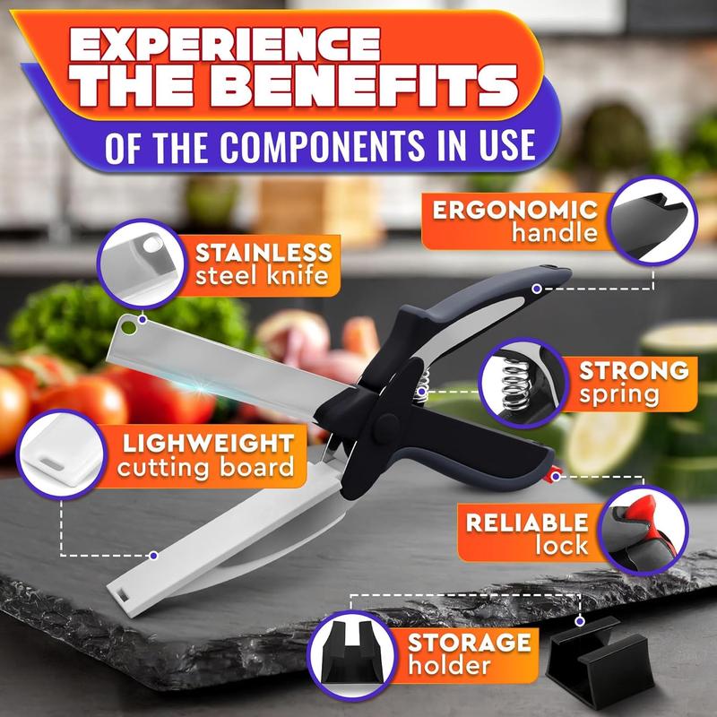 2-in-1 Kitchen Scissors – Cut & Chop in One Tool