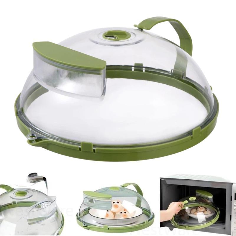 Microwave Splatter Cover with Built-In Water Steamer