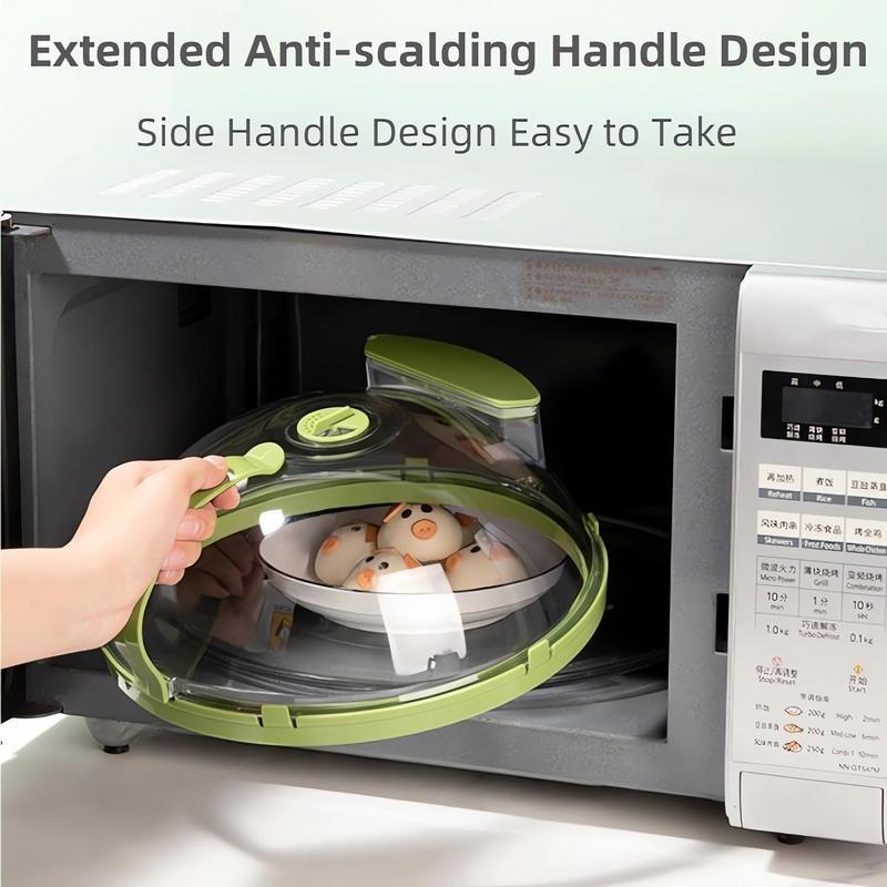 Microwave Splatter Cover with Built-In Water Steamer