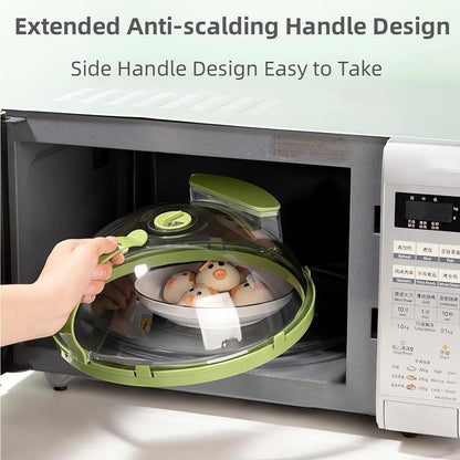 Microwave Splatter Cover with Built-In Water Steamer