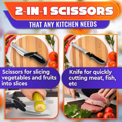 2-in-1 Kitchen Scissors – Cut & Chop in One Tool
